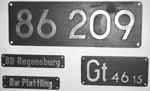 86 209 Guss-Alu-Spitz, seltene 86-er RH-Ausf�hrung. Gattungsschild RH! BD Regensburg und Bw Plattling in der Ausf�hrung GAlMg3Cu.