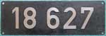 Deutschland (BRD), Lokschild der DB: 18 627, Niet-Aluminium-Rund (NAlR).
