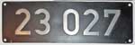 Lokschild der DB: 23 027, Guss-Aluminium-Rund (GAlR). Ein sehr schner Satz mit seltenen Heimatschildern.