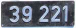 Deutschland (BRD), Lokschild der DB: 39 221, Niet-Aluminium-Rund (NAlR). Ein sehr schner Satz.