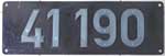Deutschland (BRD), Lokschild der DB: 41 190, Niet-Weimetall-Gro (NWmG). Satz.