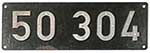 Deutschland (BRD), Lokschild der DB: 50 304, Niet-Aluminium-Rund (NAlR). Satz.