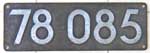 Deutschland (BRD), Lokschild der DB: 78 085, Niet-Aluminium-Spitz (NAlS), Ausfhrung Bw Landau. Satz.