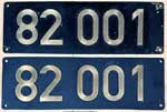 Deutschland (BRD), Lokschild der DB: 82 001, Messingguss (GMsG). Ein sehr schner Satz mit zwei Lokschildern.
