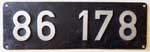 Deutschland (BRD), Lokschild der DB: 86 178, Niet-Aluminium-Rund (NAlR). Ein schner Satz.