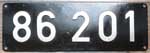 Deutschland (BRD), Lokschild der DB: 86 201, Niet-Aluminium-Rund (NAlR). Ein sehr schner Satz.