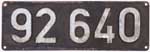 Deutschland (BRD), Lokschild der DB: 92 640, Niet-Weimetall-Gro (NWmG).