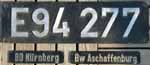 E94277 Guss-Alu-Gro�. Satz mit BD N�rnber in Vorkriegs"3er"-Ausf�hrung und Bw Aschaffenburg in "GAlMg3Cu".