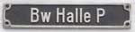 DRo, Bw Halle P, Aluguss, Riffelgrund mit Rand, von E-Lok