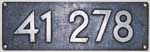 Deutschland (DDR), Lokschild der DRo: 41 278, Guss-Aluminium-Spitz (GAlS). Ein schner Satz.