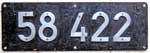 Deutschland (DDR), Lokschild der DRo:  58 422, Niet-Aluminium-Rund (NAlR). Ein schner Satz.