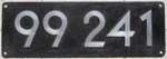 Deutschland (DDR), Lokschild der DRo: 99 241, Niet-Aluminium-Spitz (NAlS)