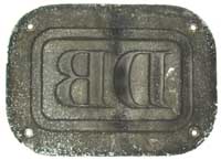 Eigentumsschild DB-Keks, ohne Stempel, Aluguss, R�ckseite