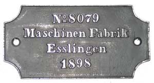Maschinenfabrik Esslingen 8079, 1898, Eisenguss glatt, mit Rand