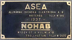 Asea No. 916, Nohab No. 2032, 1937, Messingguss mit Rand
