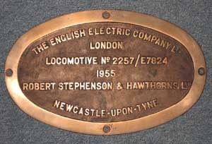 The English Electric Compony Stephenson&Hawthorns 2257 1955