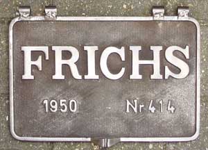 Frichs 414, 1950, Messingguss, rechteckig, von DSB 995