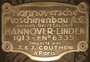 Hanomag 6335, 1913, von Bt600mm, Couthon-Paris, Eisenguss