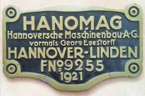Hanomag, Fabrik-Nr. 9255, 1921, Eisenguss mit Rand, von Bfl, 1435m Saechsische-Staatswerke, Hirschfelde