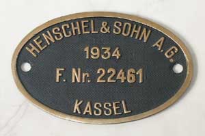 Henschel 22461 1934 Messingguss mit Rand, von ?