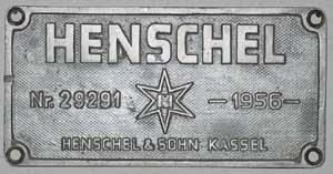 Henschel 29291, 1956, von V60 211, Aluguss, Riffelgrund mit Rand, rechteckig