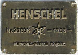 Henschel 29696, 1958, Aluguss, glatt ohne Rand + BBC von DB E41 065