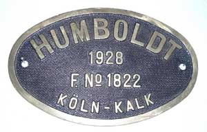 DRG, Humboldt 1822, 1928, von 64 095, 21x13,5cm, Eisenguss, Riffelgrund mit Rand