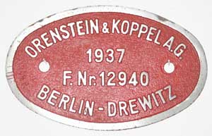 Orenstein & Koppel 12940, 1937 von Baureihe