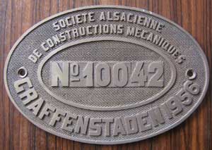 Graffenstaden 10042, 1956, Messingguss, von DB 245 005, 322x219mm