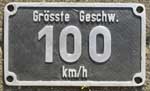 DB, Geschwindigkeitsschild 100km-h, Aluguss, Garthe GZN