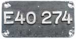 Innenschild E40 274, Aluguss, Stempelung GALSI 10Mg, EK im Kreis !