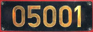 05 001, Guss-Messing-Gro, Museumschild des Verkehrsmuseums Nrnberg