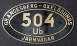Schweden, von Privatbahn TGOJ (Trafikaktiebolaget Grngesbergs-Oxelsunds), Ub 504, Messingguss