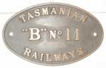 Tasmanian Railways "B" Nr. 1, Messingguss, mit Rand