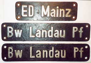 ED Mainz und Bw Landau als Flschung, ein originals Bw Landau darunter