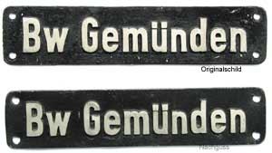 Bw Gemnden, Originalschild und Flschung GAlMg3(Cu)