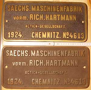 Hartmann 4613, 1924 Eisenguss im Original und Messingguss als Abguss