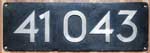 Deutschland (DR), Lokschild der DRB: 41 043, Guss-Aluminium-Spitz (GAlMgSi). Ein sch�ner Satz mit Fabrikschild.