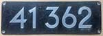 Deutschland (DR), Lokschild der DRB: 41 362, Guss-Aluminium-Spitz, mit Kennzeichnung (GAlMgSi).