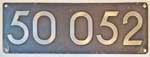 Deutschland (DR), Lokschild der DRB: 50 052, Guss-Aluminium-Spitz, Henschelguss.