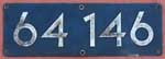 Deutschland (DR), Lokschild der DRB: 64 146, Guss-Aluminium-Spitz, RH-Guss (GAlS-RH). Ein schner Satz.