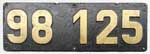 Deutschland (DR), Lokschild der DRG: 98 125, Niet-Messing-DRG (NMsD). Ein sehr schnes Lokschild mit zugehrigem Gattungsschild, Heimatschild und Fabrikschild.