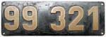 Deutschland (DR), Lokschild der DRG: 99 321, Niet-Messing-DRG (NMsD). Ein sehr schnes Lokschild mit zugehrigem Gattungsschild und Fabrikschild.