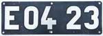 Deutschland (DR), Lokschild der DRG: E04 23, Niet-Aluminium-DRG (NAlD). Satz. E04 22 und E04 23 hatten noch ihre DRG-Schilder behalten.
