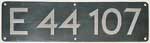 Deutschland (DR), Lokschild der DRB: E44 107, Guss-Aluminium-Spitz, (GAlS). Ein schner Satz.