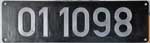 Deutschland (BRD), Lokschild der DB: 01 1098, Guss-Aluminium-Groß, Hohlguss (GAlG-HG). Satz.