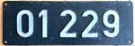 Deutschland (BRD), Lokschild der DB: 01 229, Niet-Aluminium-Rund (NAlR). Ehemals Dampflok 01 059. Originalplatte und Löcher von 01 059 NMsD und Löcher  von 01 059 NAlR.
