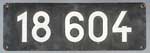 Deutschland (BRD), Lokschild der DB: 18 604, Niet-Aluminium-Spitz/Rund (NAlS-R).