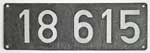 Deutschland (BRD), Lokschild der DB: 18 615, Guss-Aluminium-Rund, Anfertigung Aw Ingolstadt. Satz.