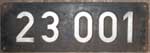 Deutschland (BRD), Lokschild 23 001, Niet-Aluminium-Rund, Ersatzschild für ein Messinggussschild._NAlR_jpg.jpg
